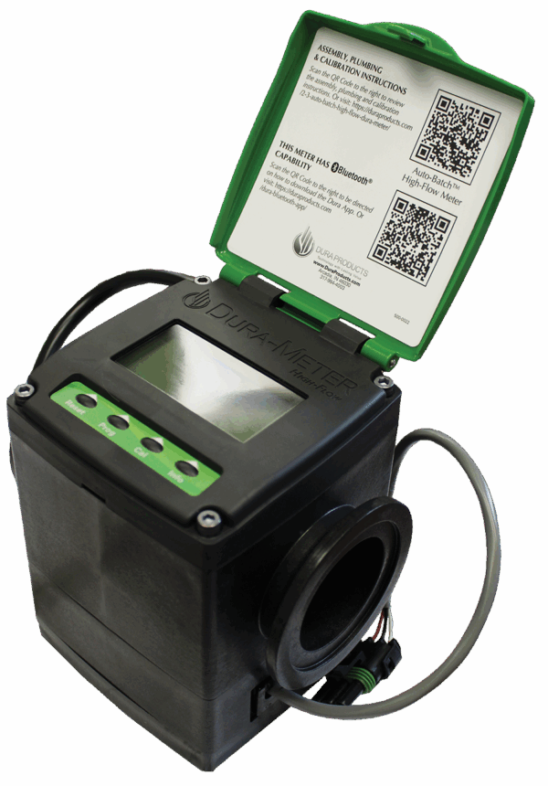 Auto-Batch High-Flow meter with Bluetooth wireless connectivity QR code in lid