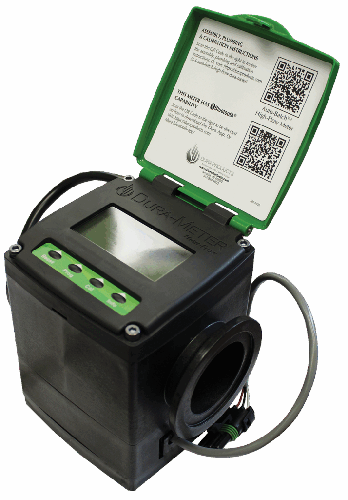 Auto-Batch High-Flow meter with Bluetooth wireless connectivity QR code in lid